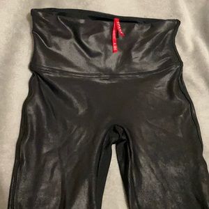 SPANX by Sara Blakey Black Faux Leggings Joggers S